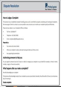PhillipCapital Dispute Resolution